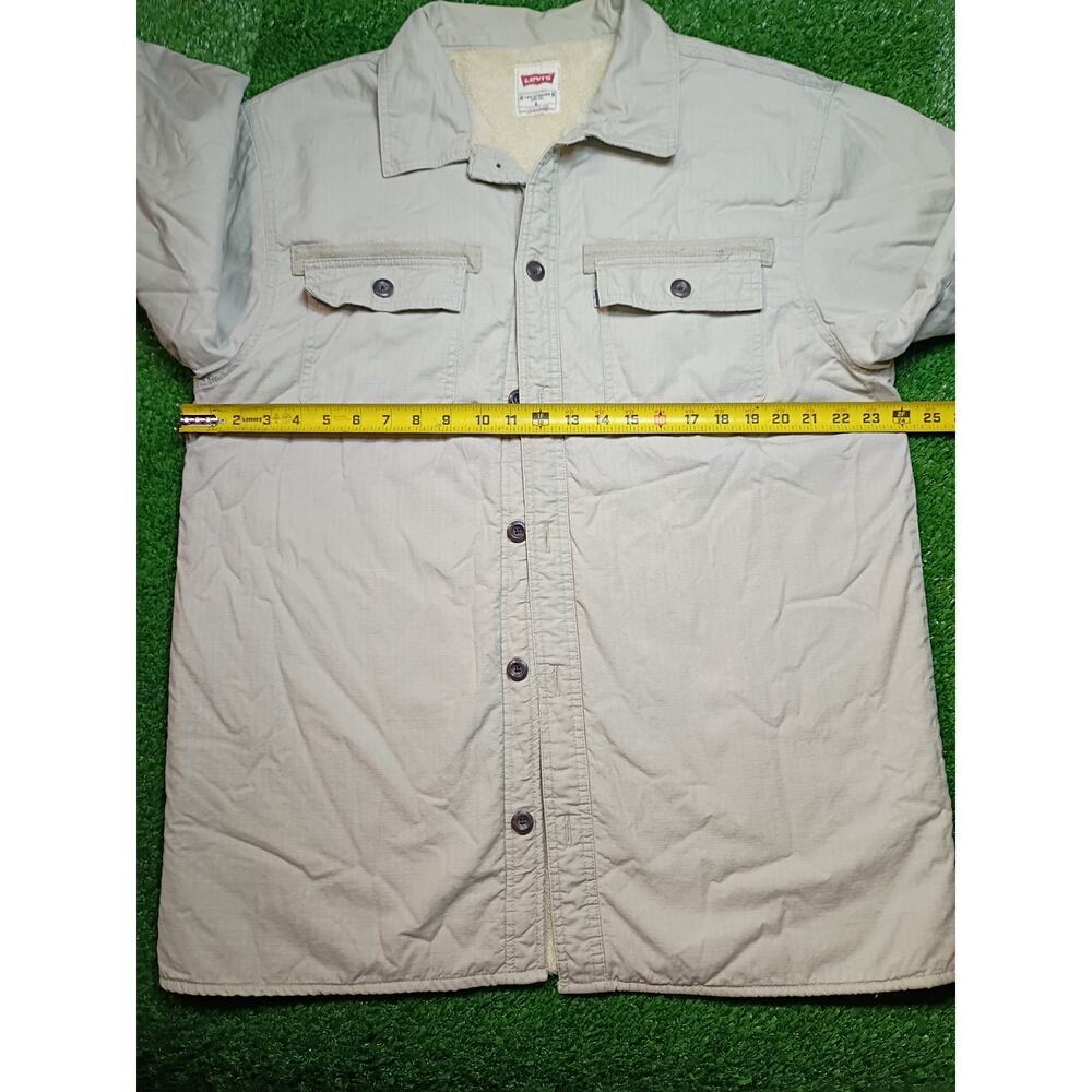 Levi's Men's Tan Fleece Lined Canvas Button Front Work Jacket - Picture 4 of 6
